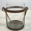Metal Frame Pillar Candle Holder with Removable Glass Cylinder