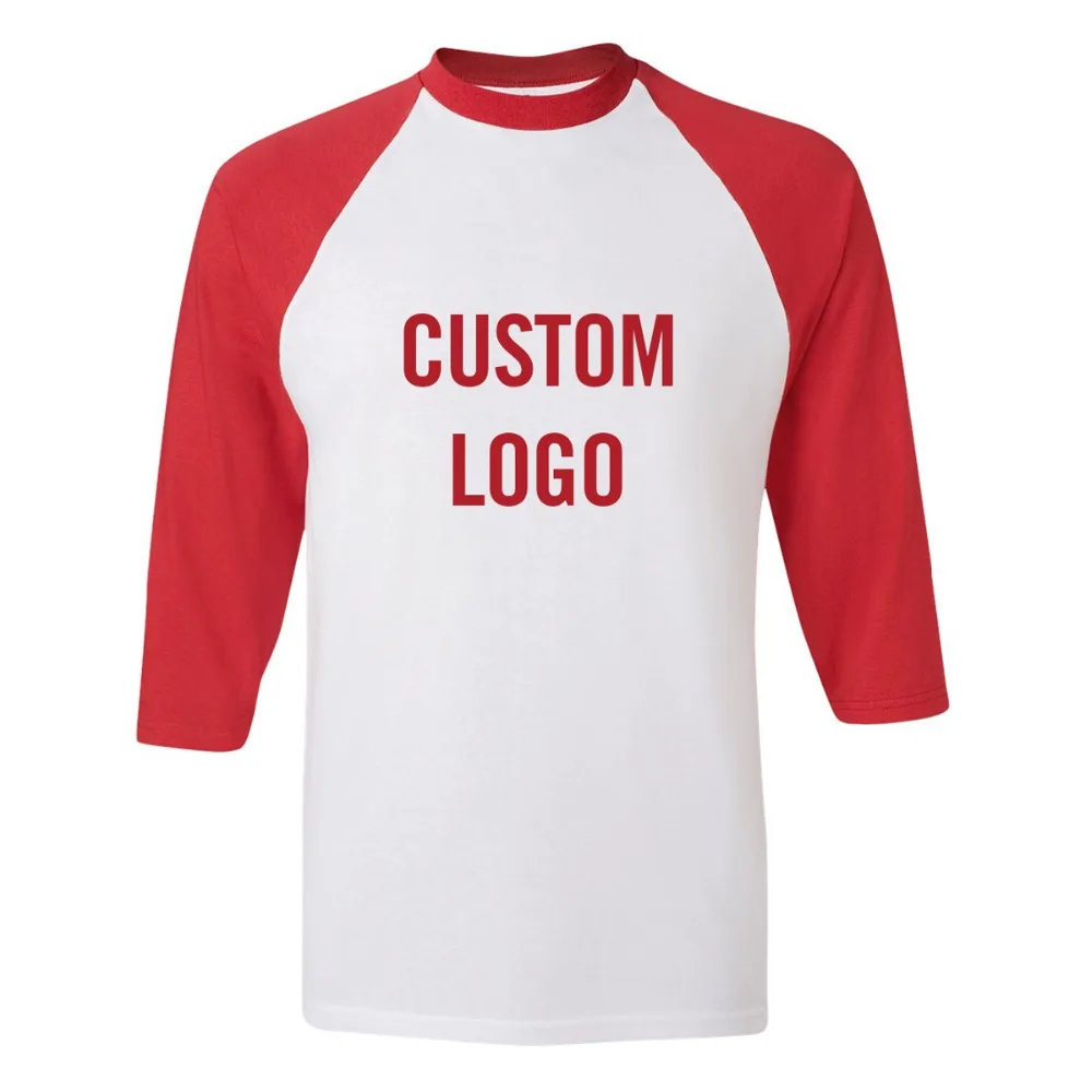 New Fashion 100 Cotton Raglan Sleeve Men's 3/4 Sleeve Custom Baseball
