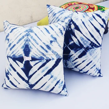 Shibori Cushion Covers Japanese Folding Technique Tie And Dyed