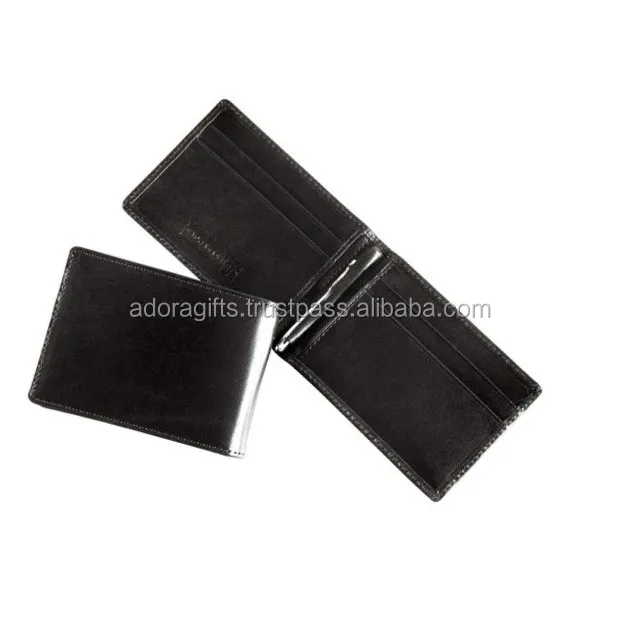 leather money clip card holder wallet