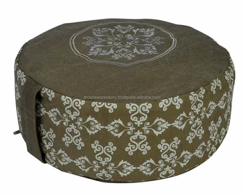 washed embroidered printed non stone pleated meditation cushion zafu larger