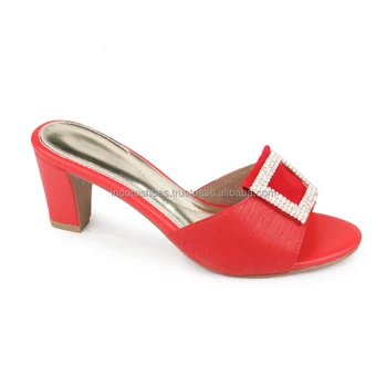 womens red block heel sandals