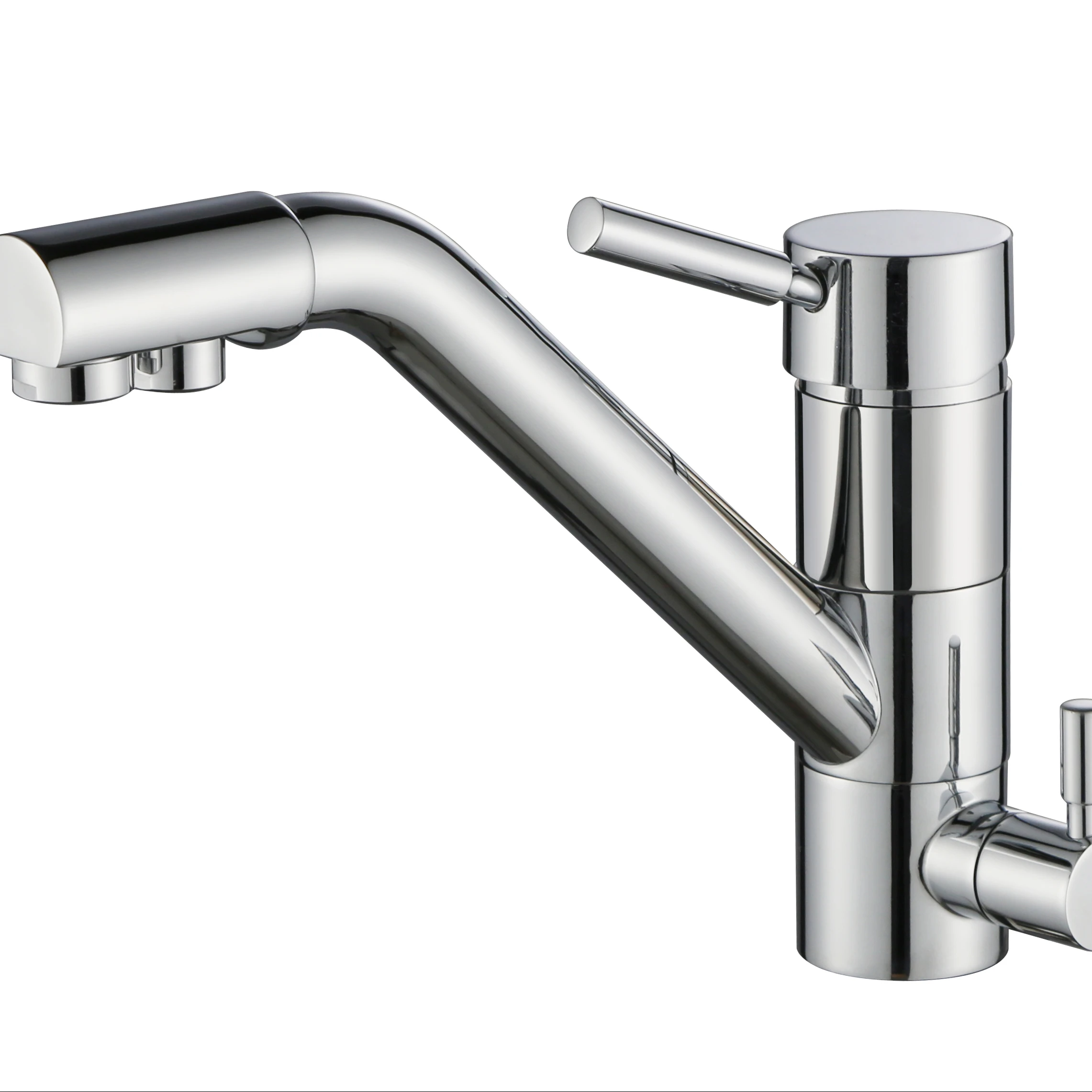 Single Hole Brass 3 Way Kitchen Faucet With Purified Water Filter
