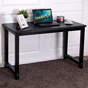 K&A Company Writing Computer Desk Table Student Storage Shelves Kids Room New Furniture Dorm Laptop Wood Corner Drawer Office Shelf Work Unit Black Leg Black