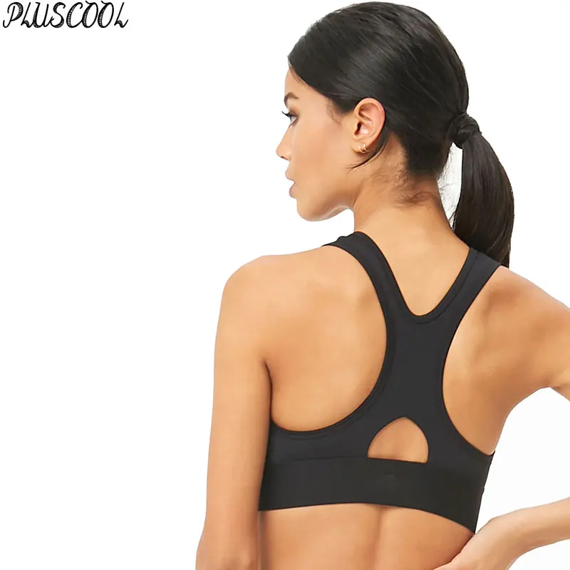 high neck padded sports bra