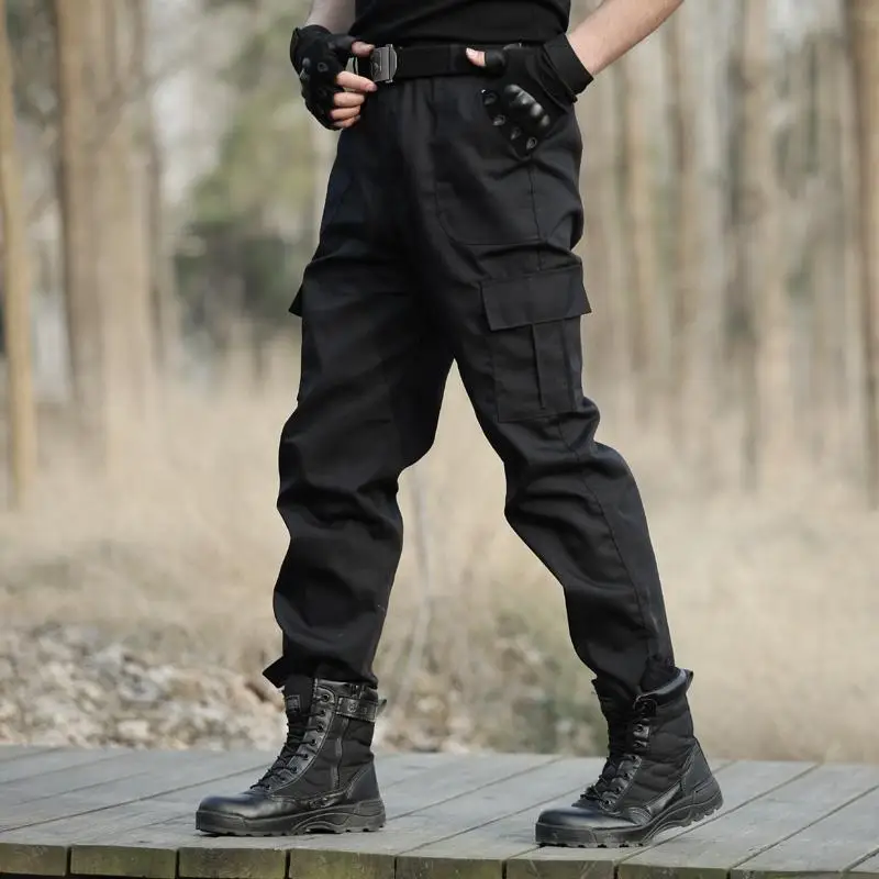 mens black military cargo pants