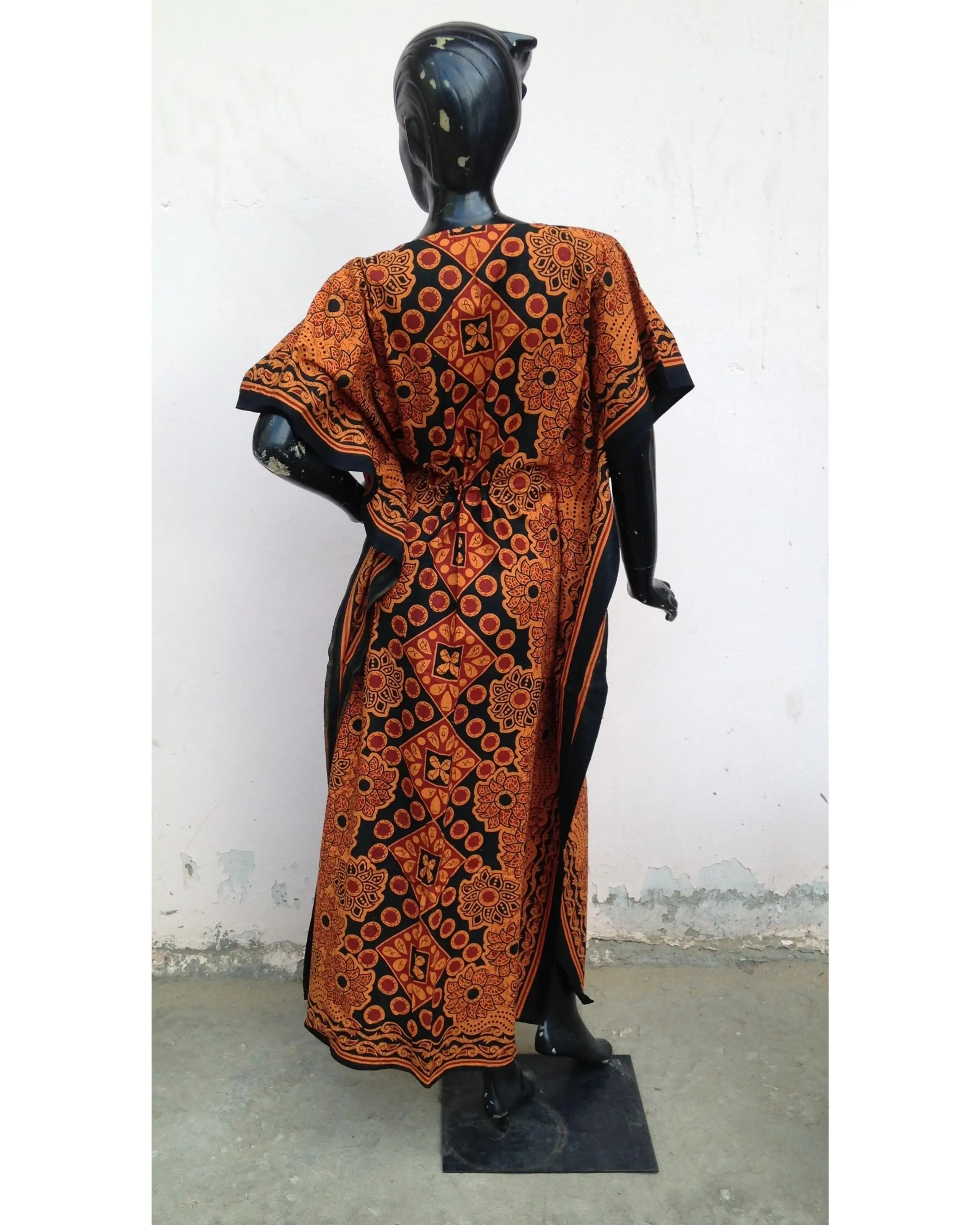 India Jaipur Karni Latest 100% Cotton Orange Black Color Floral Printed ...