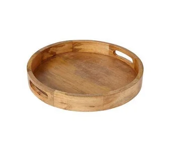 round wooden tray