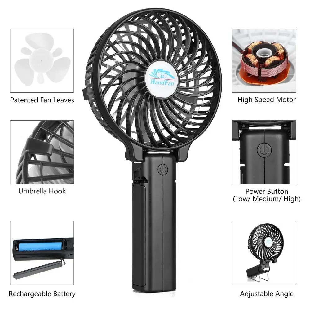 Handfan Personal Air Cooling Folding Mini Portable Handheld Electric