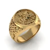 Fine Jewelry 18 Kt Real Solid Genuine Yellow Gold Russian Steppe Warriors Ring Size 8,9,10,11,12