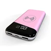 Amazon hot selling powerbanks 10000mah 2 usb outputs wireless charging portable battery LCD display power bank KD-232