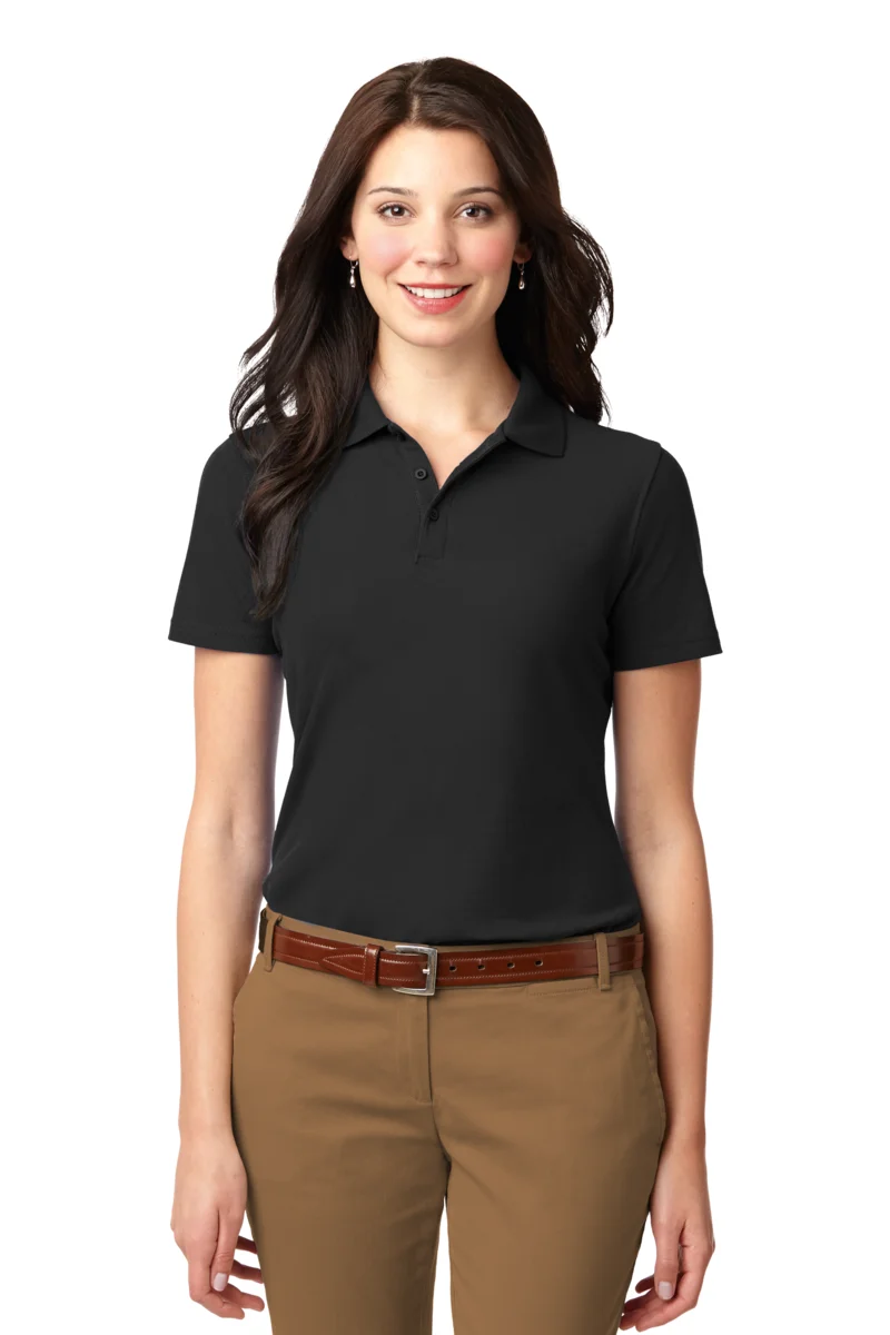 khakis with black polo