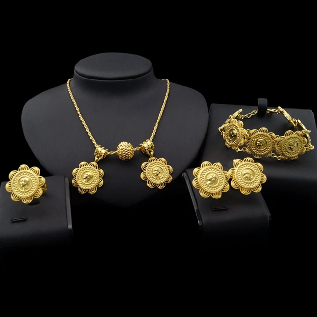 24k Gold Dubai Jewelry Sets For Women Costume New Gold Chain Design