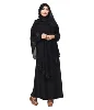 Black Color Black Diamond Lycra Abaya Burkha With Attached Chiffon Jacket (Koti) And Hijab Scarf For Women