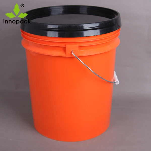 Orange Virgin Pp 5 Gallon Buckets For Packaging With Black Lids - Buy 5 ...