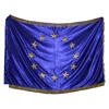 Custom EU, European Union 100 x 150 cm Hand made Bullion Embroidered pole Flags Banners with gold Fringes