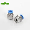 PC Union straight nickle plated brass push fit fitting pneumatic fitting