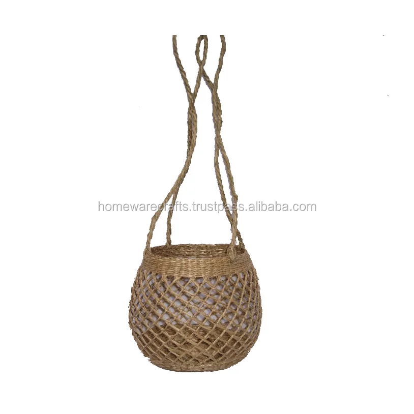 CLEARANCE SALE 2 x 12/" WICKER//BAMBOO HANGING BASKET SUPPLIED WITH HANGING CHAIN