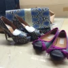 Mix Python Leather Flat Shoes Genuine Handmade Bali Leather