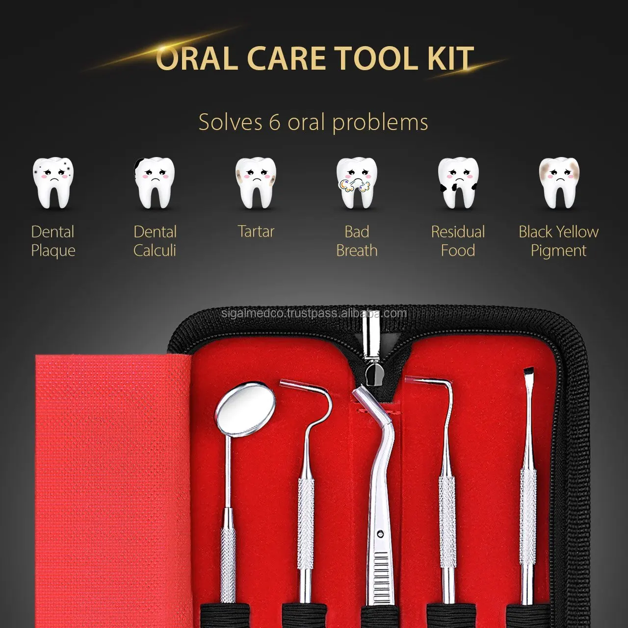 Set Of 5 Scraper Tooth Plaque Removal Tools Dental Tartar For Cat Dogs