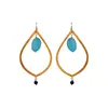 Wholesale Lapis and Blue Chalcedony Gemstone Traditional Earring Jewelry 925 Silver Gold Plated Designer Dangle Earring Supplier