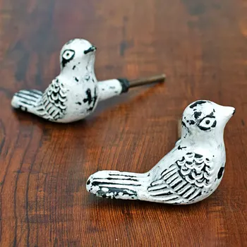 Vintage Bird Cabinet Knobs Hand Painted Ceramic Knobs For Sale 1