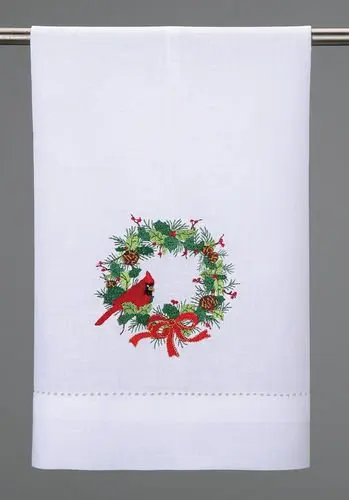 Linum Home Textiles TR00-2HT-BELL-2 Christmas Bells Embroidered Hand Towels 2 Piece Set of 2