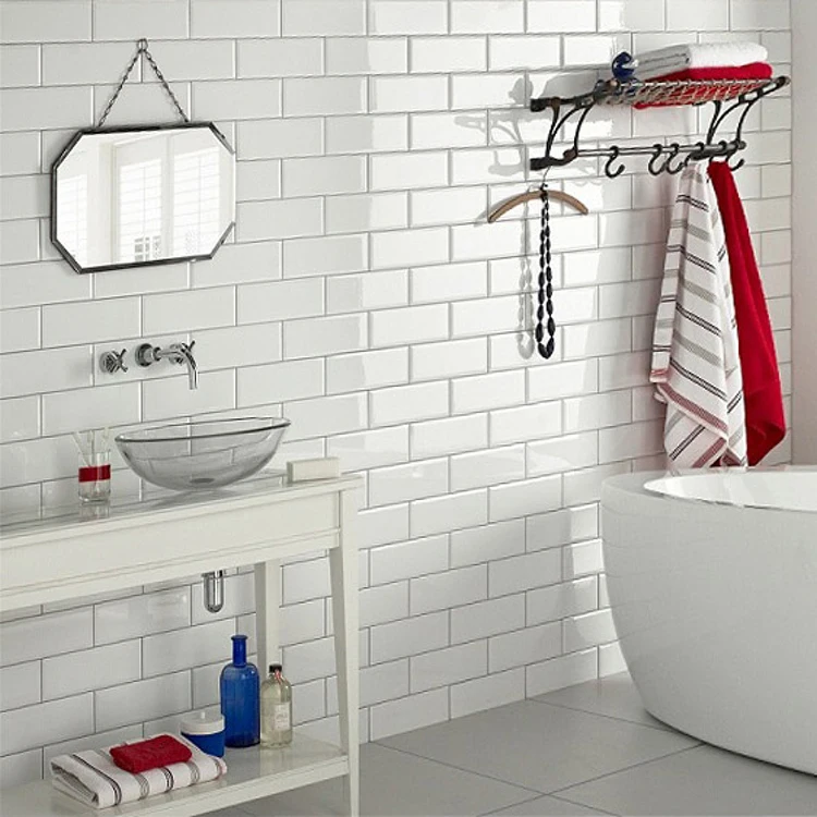 Usa Elegante Plano Blanco Mate 3x6 Metro Azulejo Cerámica Para Cocina