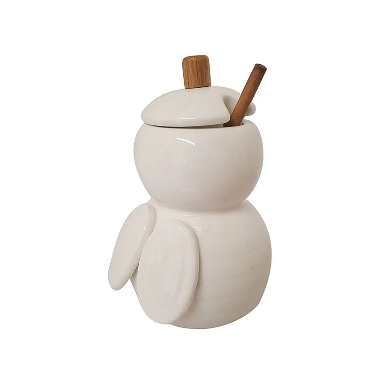 White Ceramic Bee Honey Pot 12oz Honey Container Buy White Ceramic