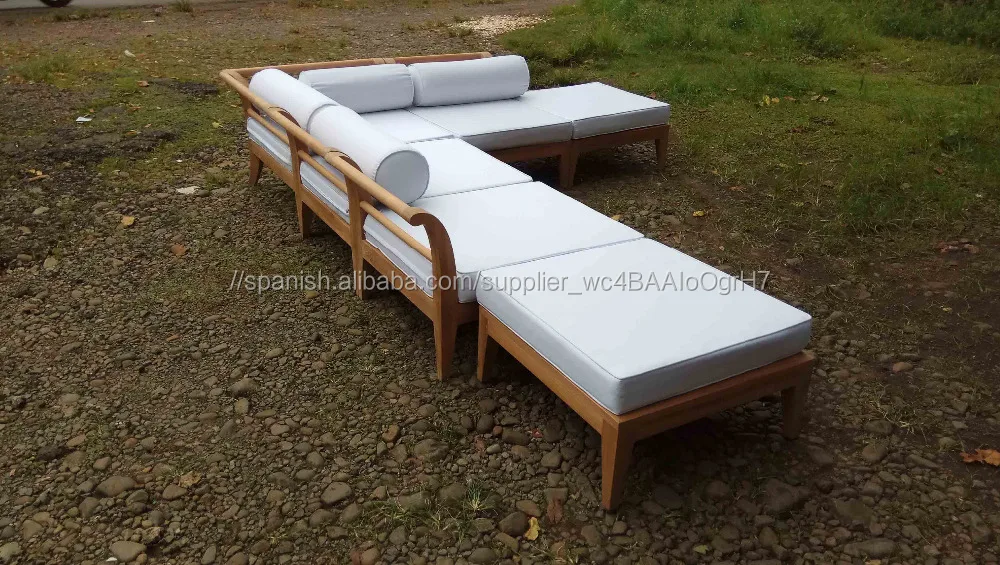Madera de teca muebles de patio al aire libre sofá diseños de muebles