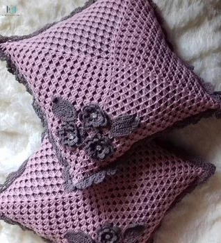 Home Decor Crocheted Cushion Cover Throw Cotton Yarn Decorative