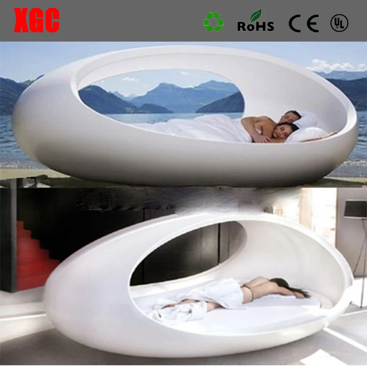 Egg Shaped Fiberglass Bed Stylish White Double Bed Fiberglass Made