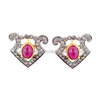 14k Gold Silver Pink Tourmaline Stud Earrings 925 Sterling 14k Gold Silver Pink Tourmaline Stud Earrings