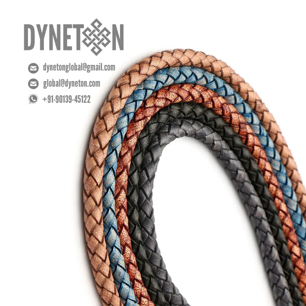 7mm Braided Leather Cord For Jewelry Necklace Bracelets Fashion