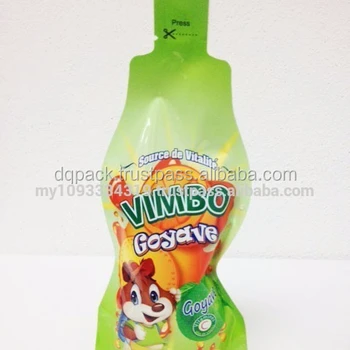 Stand Up Pouch Spout Juice Bag Bottle Shape Liquid Standing Fruit Packaging
