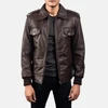 Men's Chocolate Rumble Real Cow hide Leather Bomber With Closure Style Zipper Top Quality Material