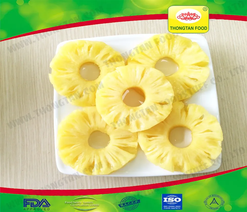 Slice Queen pineapple in syrup of Viet Nam