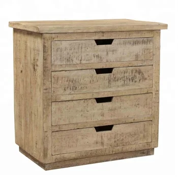 Industrial Vintage Solid Wood Natural Jodhpur India 4 Drawers