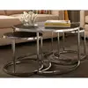 mergot modern chrome 2 piece round nesting coffee table set