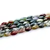 7*15mm Eco-Life Top quality Fancy Jasper Rustic Colors Natural Indian Agate Oval Wave Tube Barrel Twist Gemstone Beads