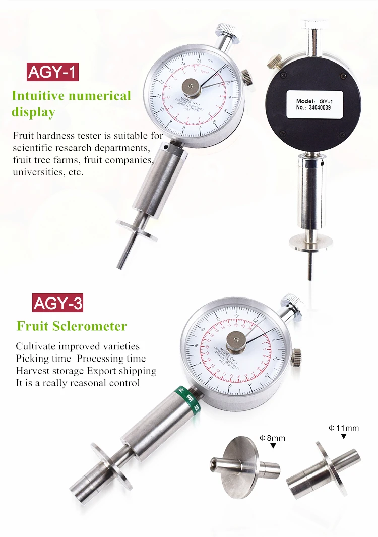 AGY Series Pointer Digital Fruit Sclerometer Hardness Tester for apple fruit testing