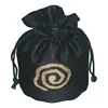 Unlined Cylindrical Round Shape OEM Logo Print Customized Design Juco Fabric Drawstring Bag