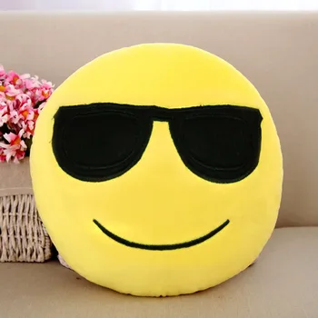Smily 顔サングラス絵文字黄色ラウンドぬいぐるみ枕 Buy 枕 Product On Alibaba Com
