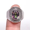 Engraved mystic topaz labradorite turquoise onyx carnelian aquamarine ruby garnet gemstone 925 sterling silver jewelry ring