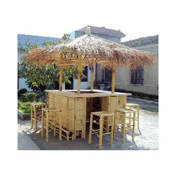 Bamboo Outdoor Furniture Tiki Bar Set With Stools Bamboo Tiki Bar Set With Stools