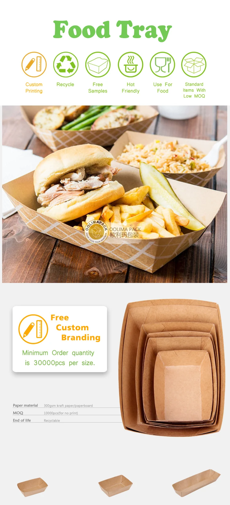 Customized Disposable Packaging Take Out Fast Food Burger/tray /soup ...