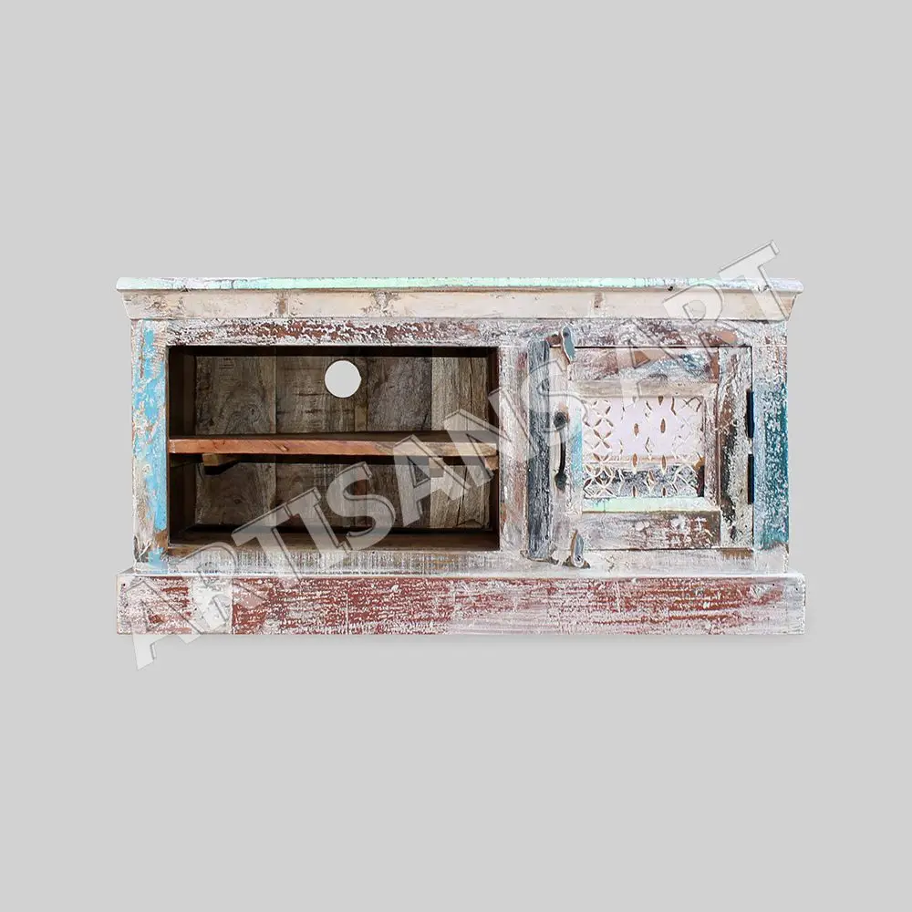 Vintage Reclaimed Wood Coffee Table Rustic Industrial Metal Framed