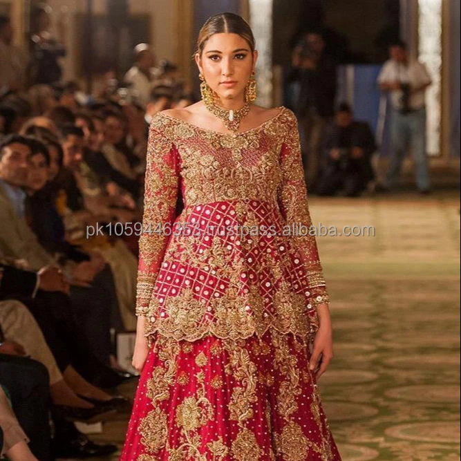 pakistani peplum wedding dress