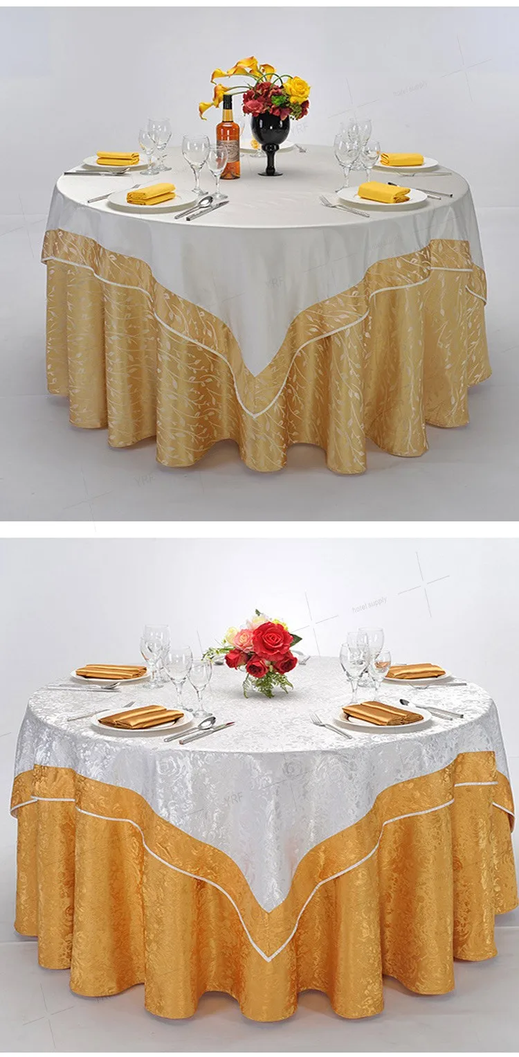 Yrf Gold Embroidery Linen Table Cloth On Mesh With Popular Border Buy