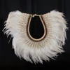 Living Room Decoration - Standing Native Papua New Guinea Irian Jaya Shell Necklace Feather 100% Handwoven